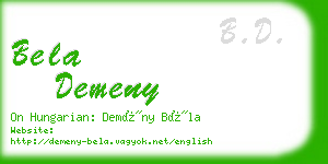 bela demeny business card